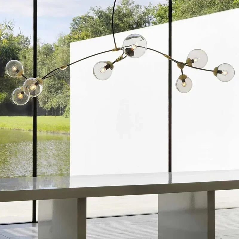 

SANDYHA Modern Branch Chandelier Minimalist Art Light Bedroom Living Room Dining Table Lighting Home Decor Dimmable Warm White