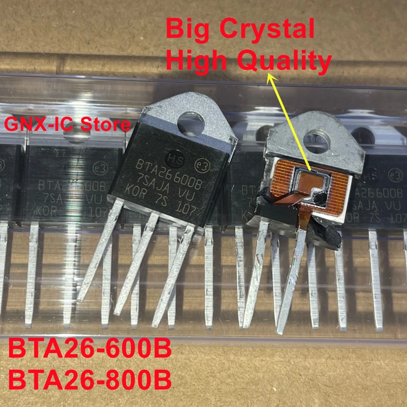 

10PCS/Lot 100% Original New BTA26600B BTA26800B TO-3P Triac BTA26-600BRG 800BRG BTA26-600B BTA26-800B BTA26 600B 800B 6008