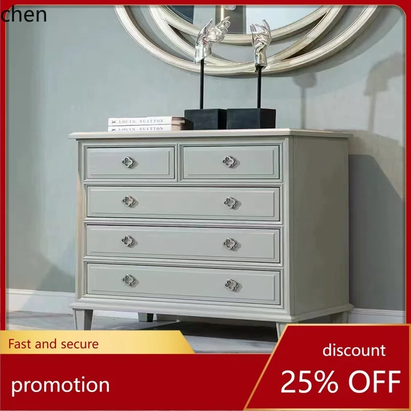 

HT Solid Wood Five-Drawer Cabinet Home Bedroom Storage Cabinet Living Room Wall-Mounted Storage Modern Simple Drawer Cabinet