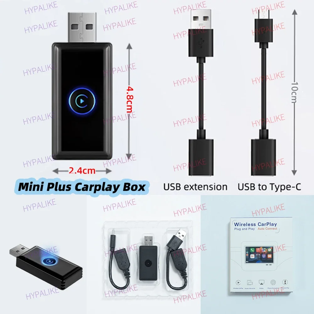Przewodowy do bezprzewodowego Carplay Android Auto Car AI Box do Apple Carplay Adapter bezprzewodowy USB typu C Dongle Plug and Play Play Playaibox