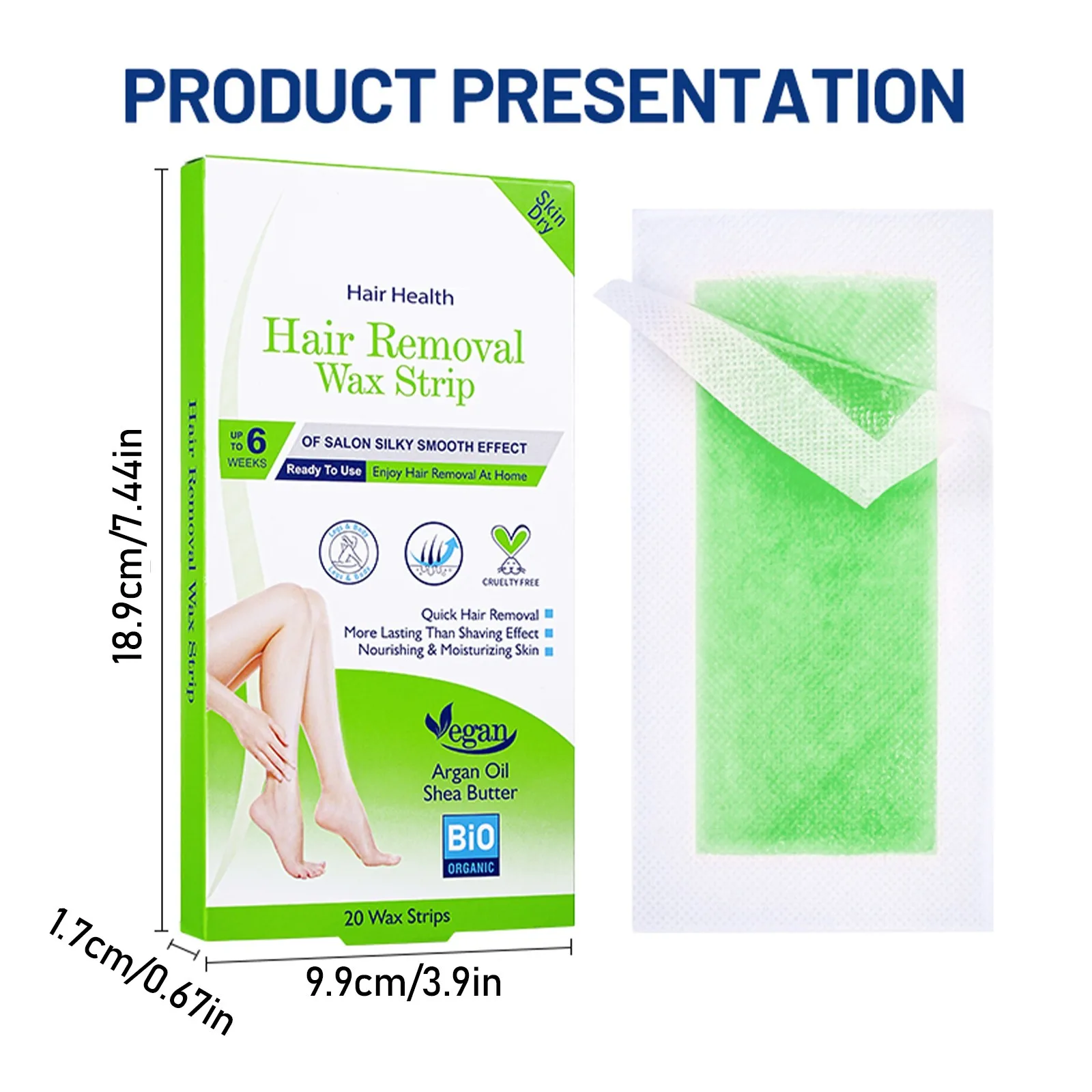 20 Teile/satz Haar Entfernung Wachs Papier Professionelle Nicht-permanente Enthaarung Körper Gesichts Effektive Wachsen Kalt Wachs Streifen Papier Frauen