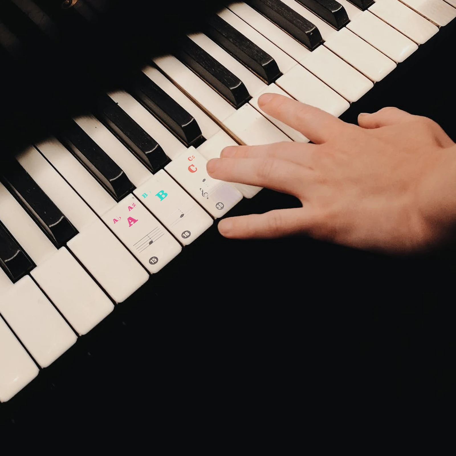 

2pcs Piano Keyboard Sticker PVC Material Easy to Paste Tear No Residue Suitable for Pianos Electronic Organs Hand Rolling Pianos