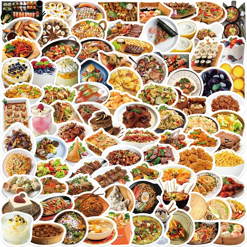 10/30/50PCS Cartoon Realistic Food Graffiti Stickers Suitcase Skateboard Computer Notebook Guitar Cup Helmet WaterproofWholesale