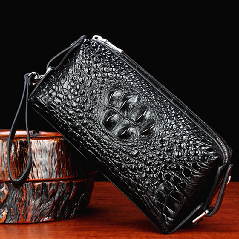 New Fashion Business Men's Alligator Wallets Crocodile Genuine Leather Long Organizer Wallet Boy Brand Luxury Card Holder Purse