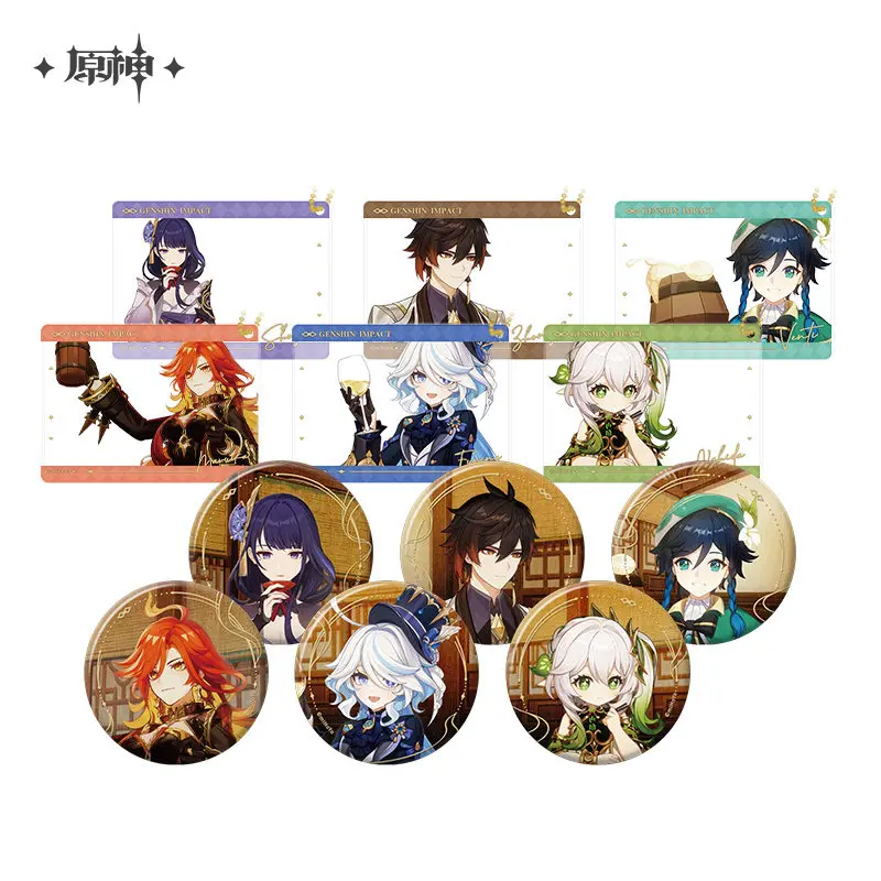 

Original Venti Zhongli Beelzebul Nahida Official Game Anime Genshin Impact Cosplay badge Transparent card Key chain Anime Gift