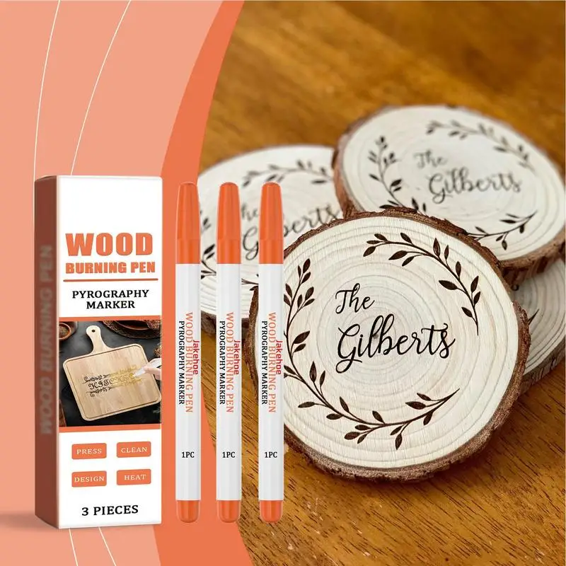 Wood Burning Pen 3 Pieces Wood Markers Wood Burning Tool Wood Burning Kit Wood Stain Markers For Christmas New Year Family