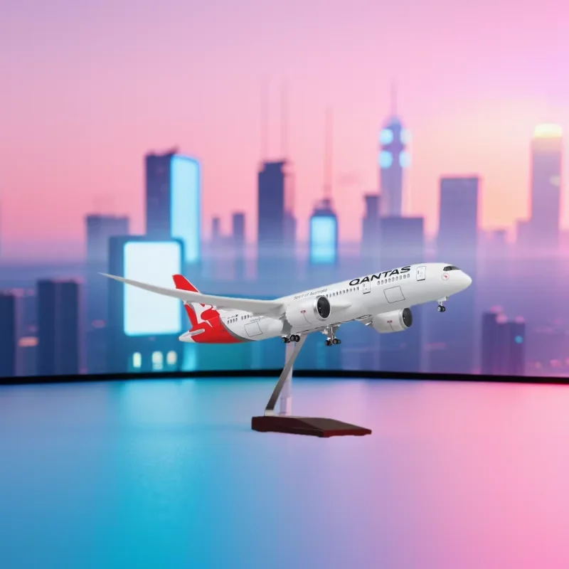 

B787 Dreamliner Aircraft QANTAS Airways Airlines Toy Model 1/130 Scale 47cm Airplane W Light and Wheels Diecast Resin Plane