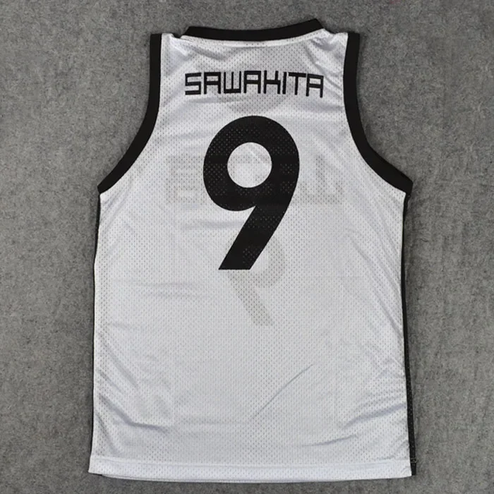 Kostiumy Cosplay Akita Sannoh School Basketball Team nr 9 Sawakita Eiji Jersey Odzież sportowa Kamizelka do koszykówki Topy M-XXL