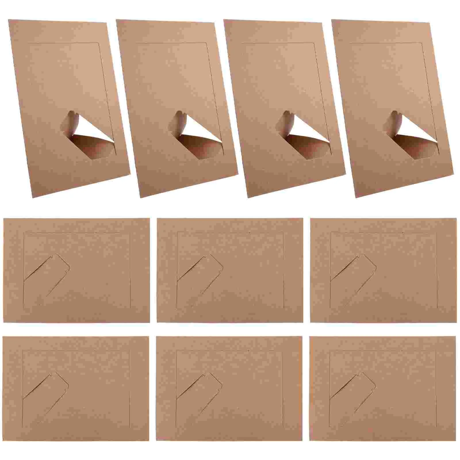 10 Pcs Desktop Kraft Paper Photo Frame DIY Home Decoration Table (7 Inches - Color (set of 10)) Picture Frames