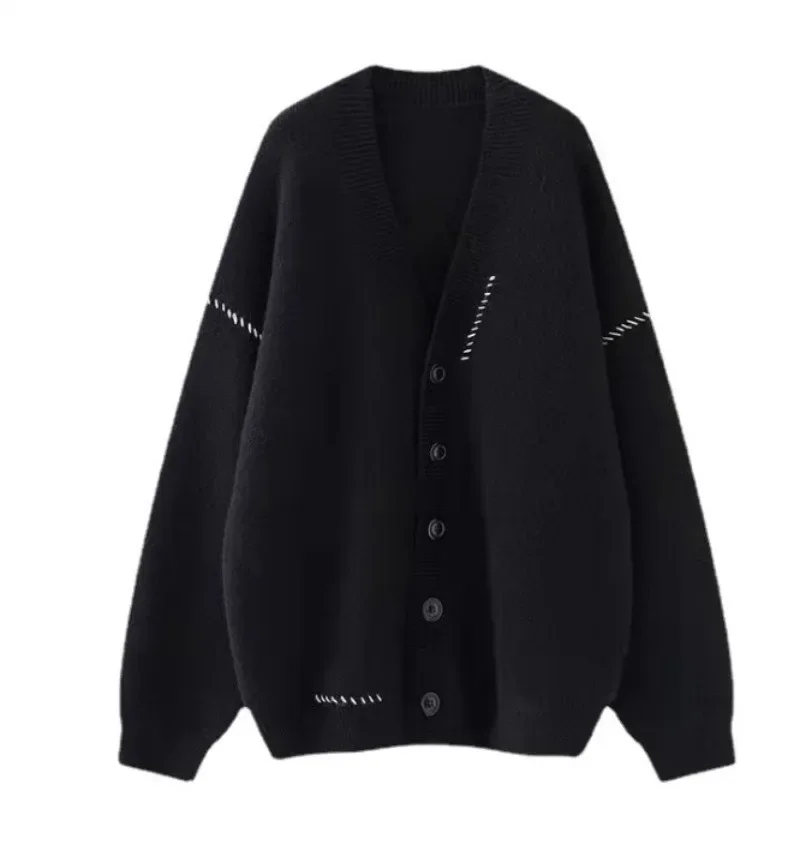 Korean Women Knitted Cardigan Sweater Fashion Casual Loose Jacket Coat Autumn Winter Harajuku Warm Sweatshirt Y2k Clothes