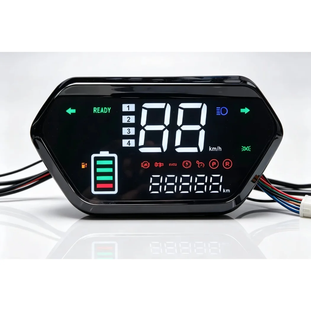 Painel de Controle com Medidor de Display LED 48V 60V 72V, Controlador de Motor, Compatível com E-Bikes e Scooters 1N1 DJ-9 F6