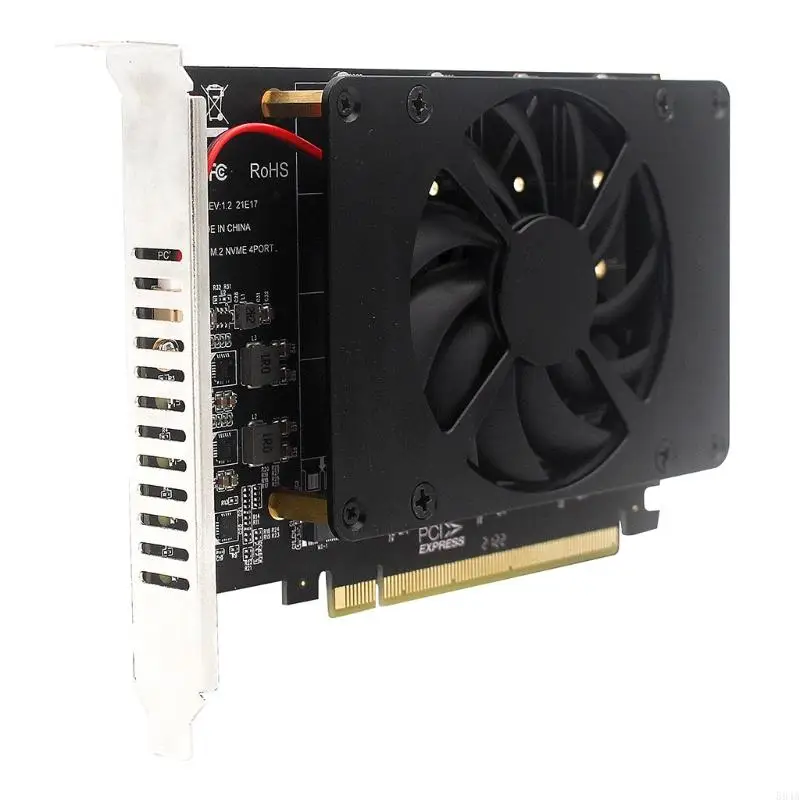 

594A 4 NVME PCIE Adapter с радиатором для M.2 NVME SSD для поддержки карт PCI-E X16 для M.2 (для M для ключа) NVME SSD 2280/