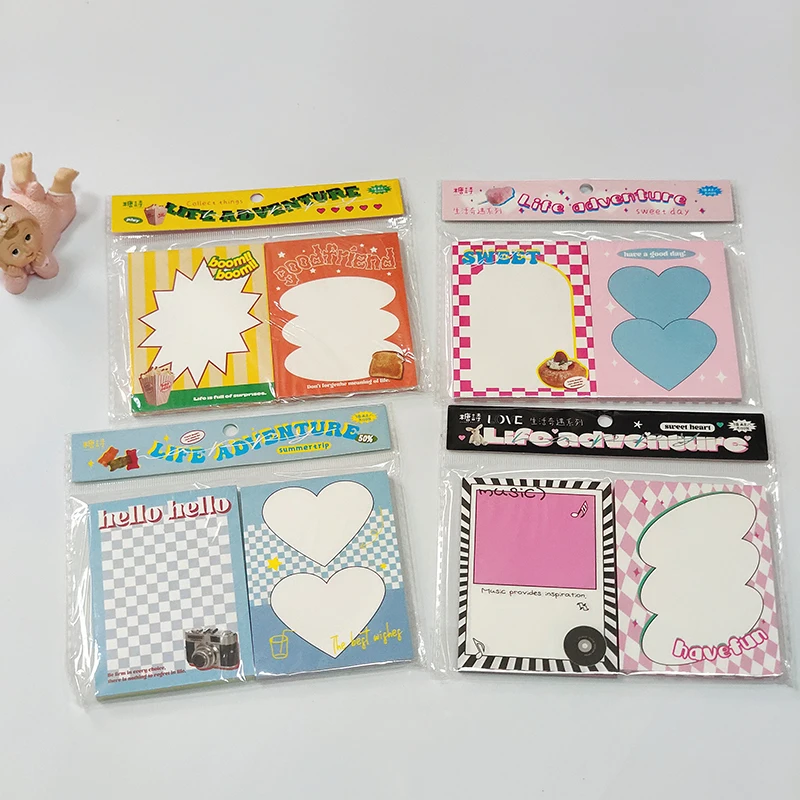 100Pcs Sweet Heart Memo Pad Decoration Scrapbook Message Notes Paper To Do List Planner Daily Check Notepad Cute Stationery