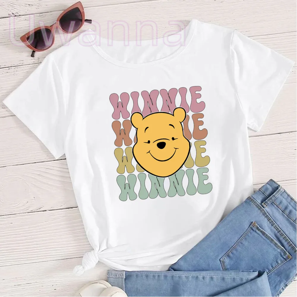 

Cute Winnie The Pooh T Shirt Women's Summer Minnie Mouse Tee Casual Streetwear T-shirt Oversize Short Sleeve Women Tshirts