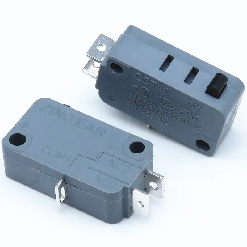 5pieces G5T16-0 Short Foot 3-pin Power Tool Screwdriver Stroke Limit Micro Switch Silver Touchpoint 16A 250VAC