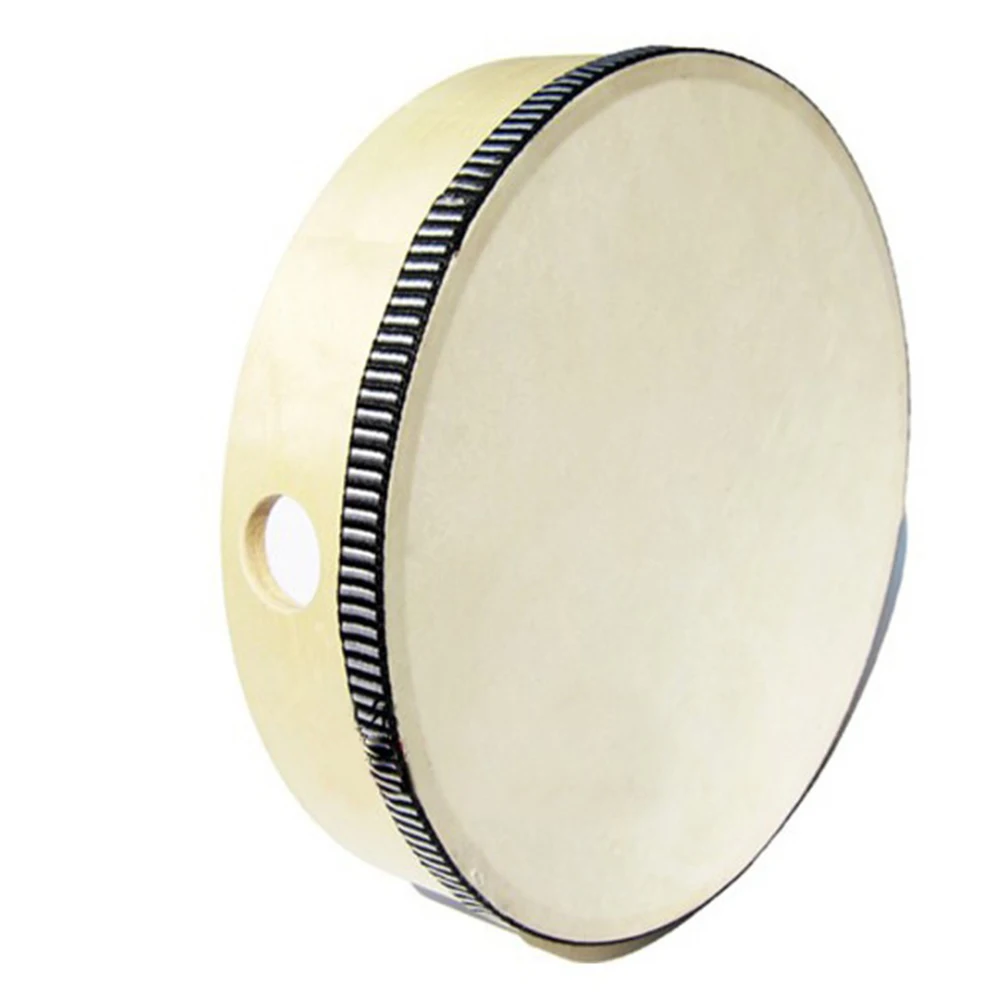 8 Inch Wooden Hand Drum Kids Instruments Bamboo Tambourine Musical Toy Wood Drum Sound Effect Tribal Noise Artifacts Hand