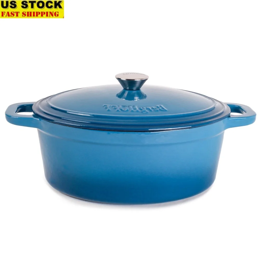 

Cast Iron Dutch Oven Casserole 5qt with Matching Lid Non-Stick Heat Retention Oven-Safe Induction Cooktops Easy Cleanup Durable