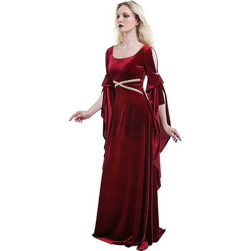 Halloween European Medieval Renaissance Retro Palace Queen Cosplay Costume Performance Princess Drama party Dress