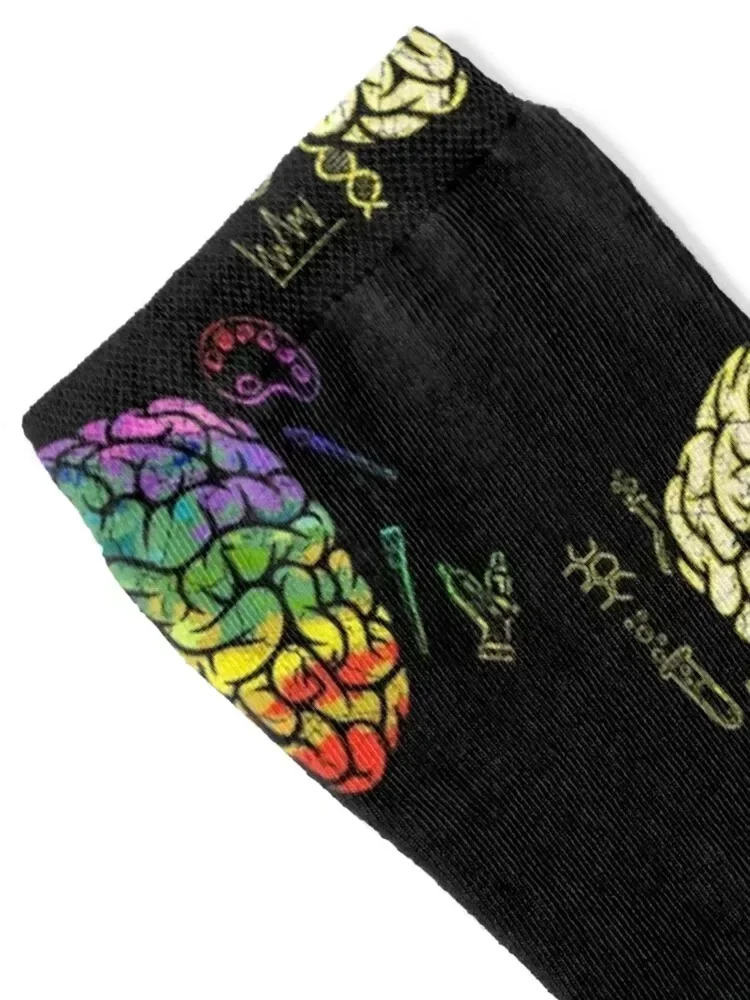 Brain Neurology Hemispheres Analytical Creative Socks Novelties cotton Soccer Sports Men's Socks Luxury Women's
