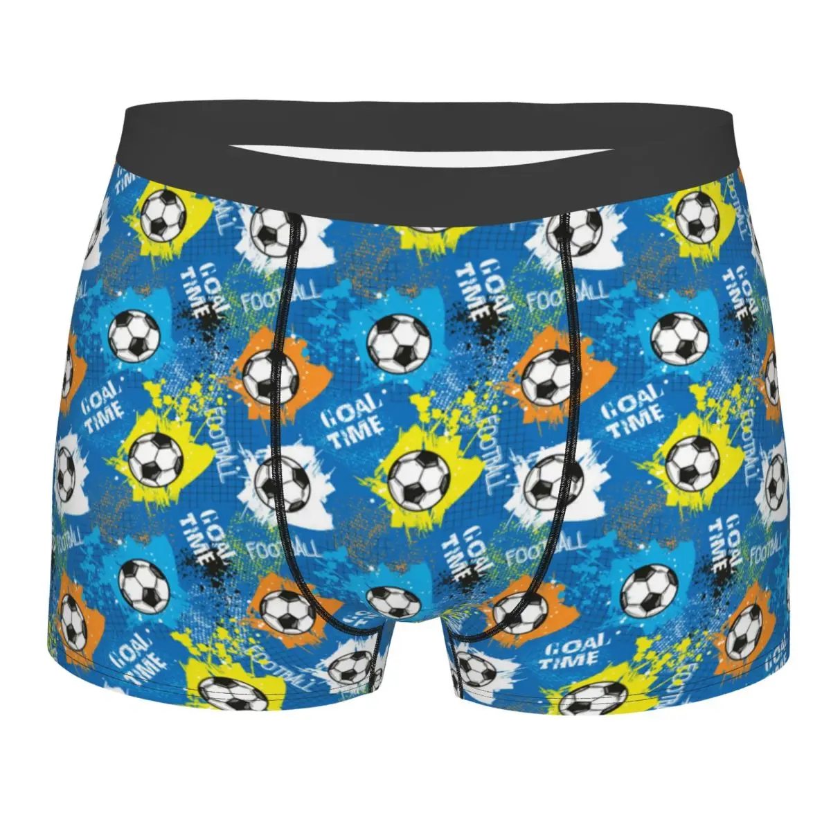 Boxer Underpants Shorts Football Graffiti Pattern Panties Men Soft Underwear for Homme Man Boyfriend Gifts