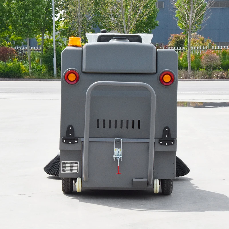 Customized Commercial Electric Ride-On Sweeper Three Brush System 48V Battery For Large Area Asphalt Surface Cleaning