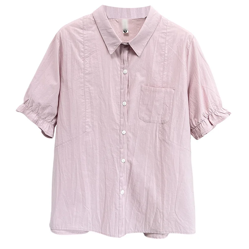 

Женская рубашка больших размеров, новые летние тонкие блузки с оборками и короткими рукавами, 100 кг, 2521