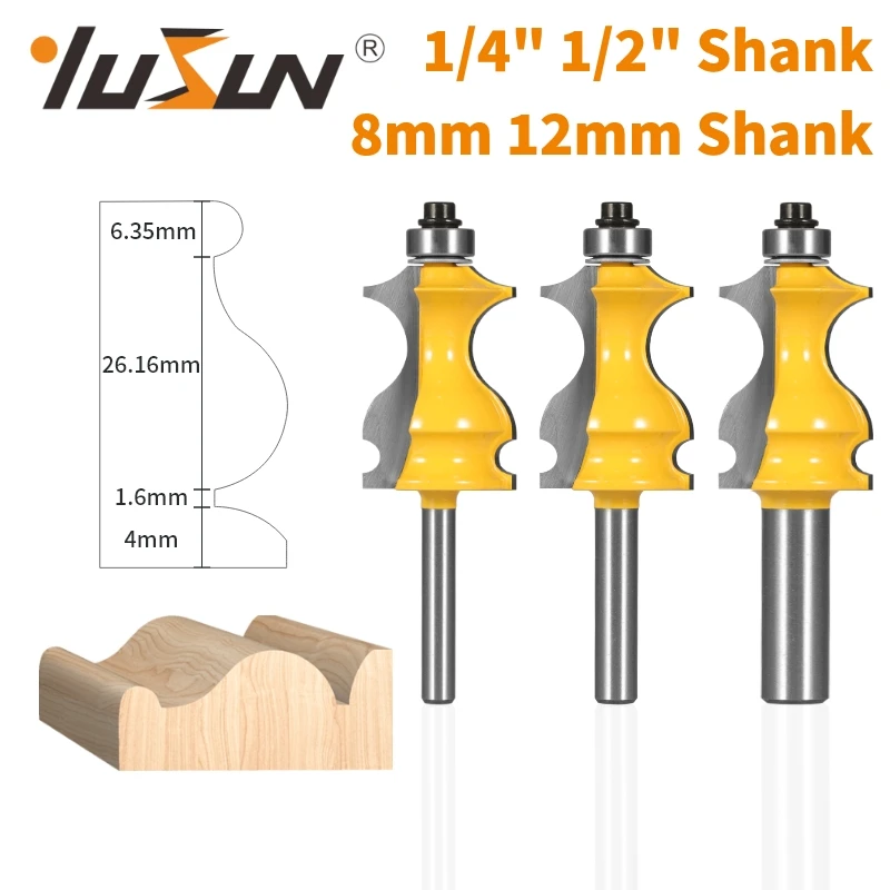 YUSUN 1PC Fish Handrail Bit Router Bit Woodworking Milling Cutter For Wood Bit Carbide Cutters Face Mill End Mill