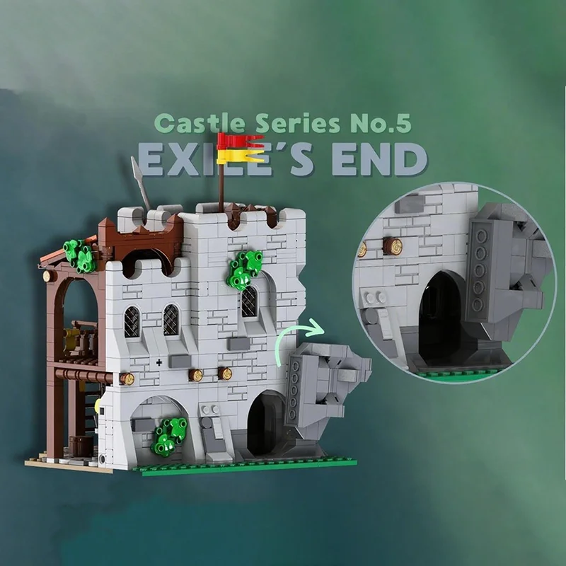 993 قطعة MOC Exile S نهاية القلعة سلسلة رقم 5 قلعة نموذج ألعاب البناء كتل لتقوم بها بنفسك هدية الكريسماس فكرة التعليم الطوب عيد ميلاد #2