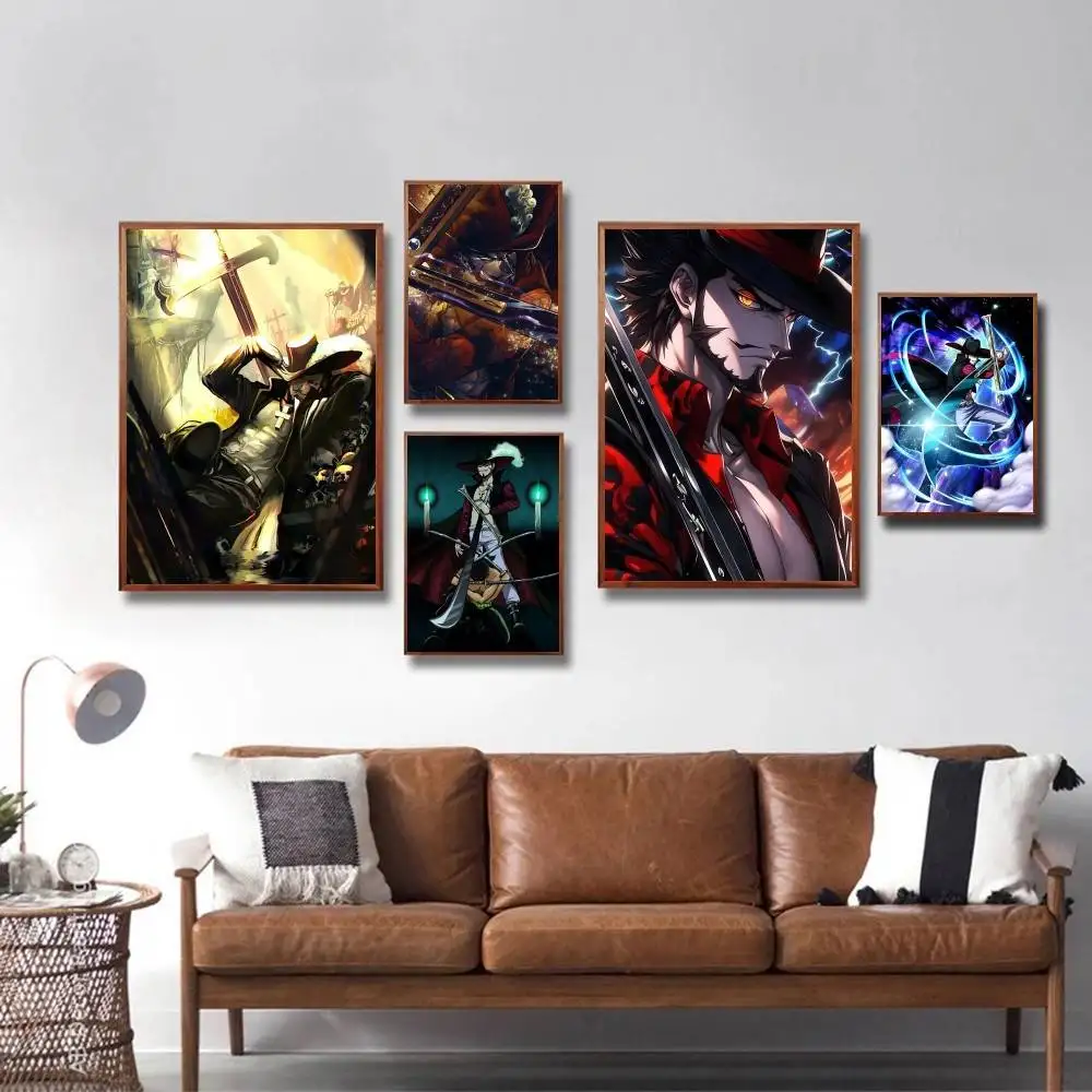 Anime One Piece Dracule Mihawk Posters HD Print Vintage Wall Art Decor for Home Study Room