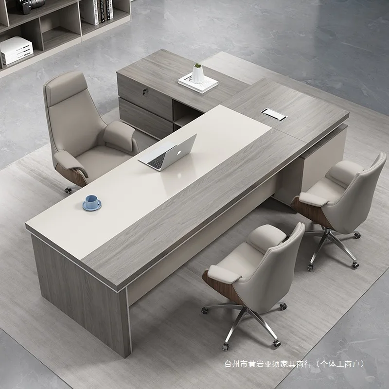 

Foshan desk boss table simple modern president desk and chair combination large desk manager supervisor office furniture