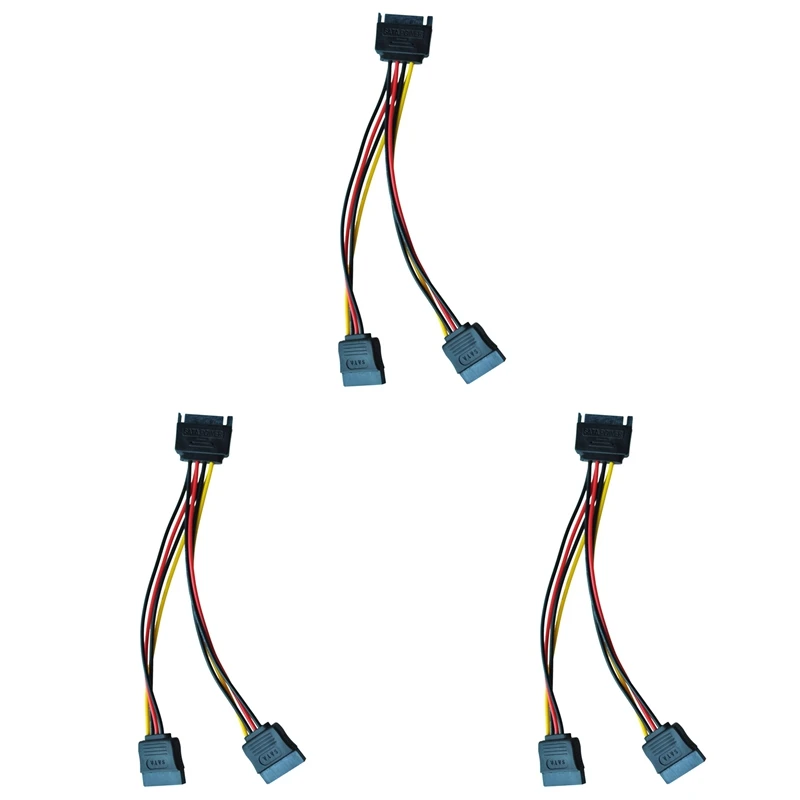 Adaptador de Cable divisor Y de alimentación SATA, 3x6 pulgadas, M/F (Cable de alimentación)