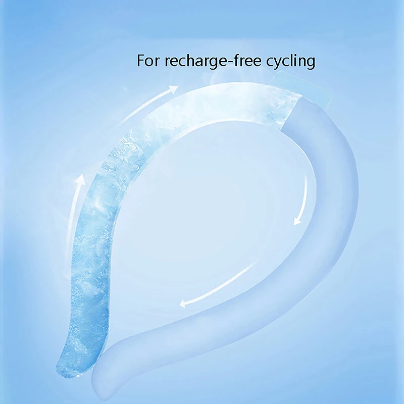 1pc Neck Cooling Ring Neck Massager Summer Cooler Rings Cool Tube Collar Reusable Neck Cooling Ring Ice Cushion Tube