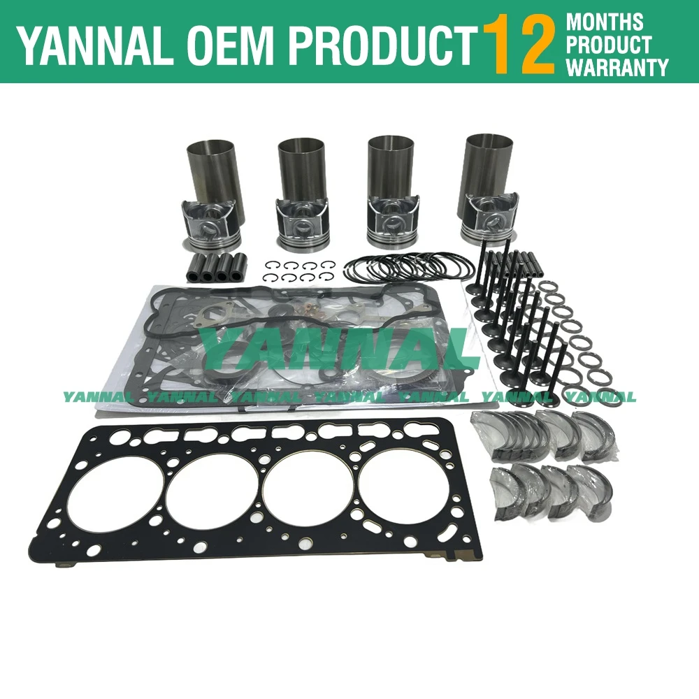 12V V3300 V3300-DI-T Direct Injection repair Overhaul Rebuild Kit For Kubota Engine Piston Ring Gasket Set