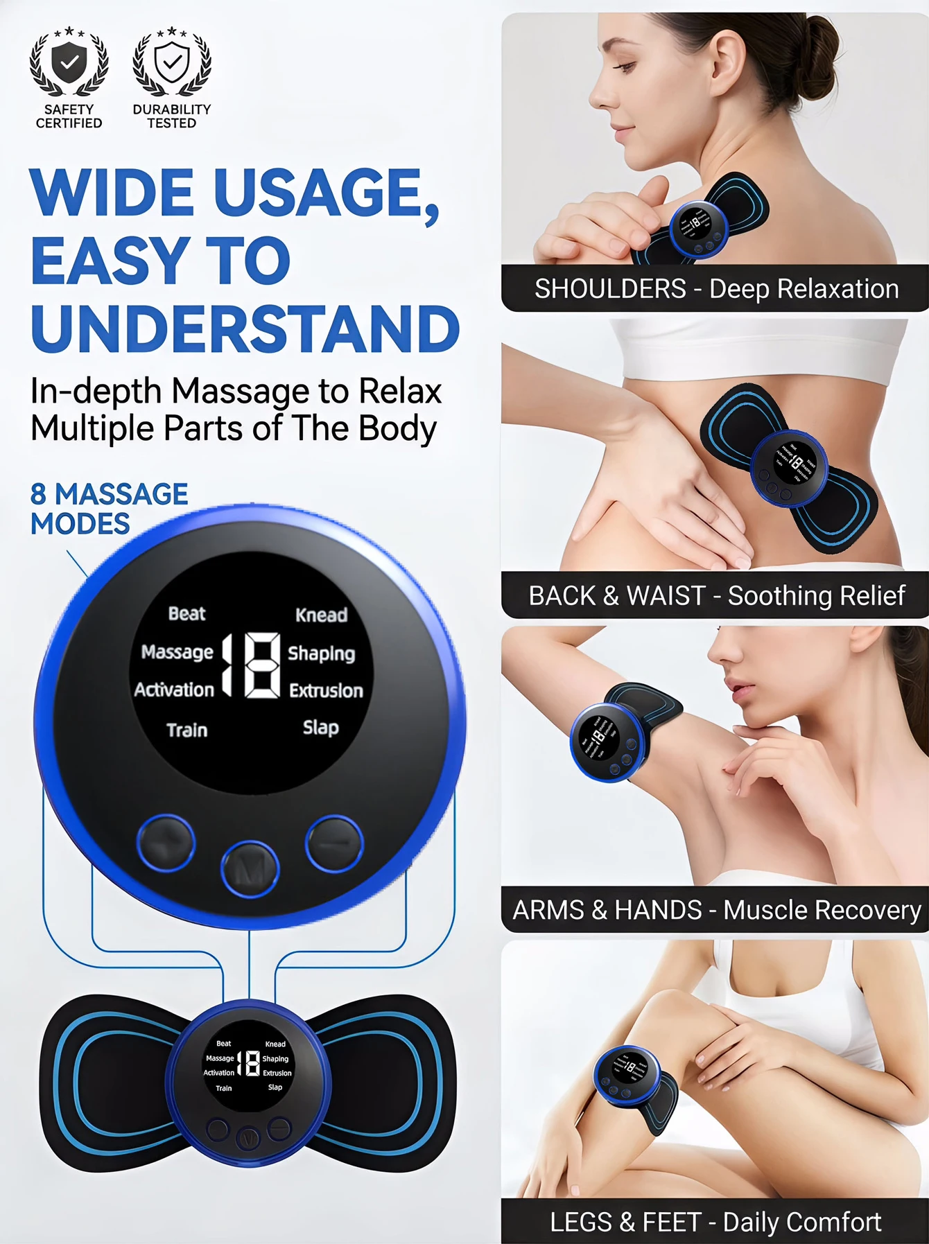 2026Electric Neck Massage Pads To Relieve Shoulder And Neck Pressure, EMS Micro Current Neck Massage Patches