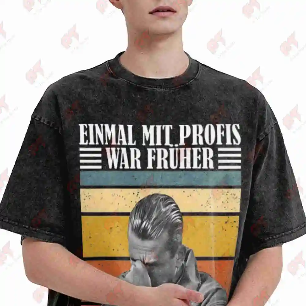 German Mechanic Old Disaster Car Parts Vintage Washed Tee Pure Cotton T-Shirt