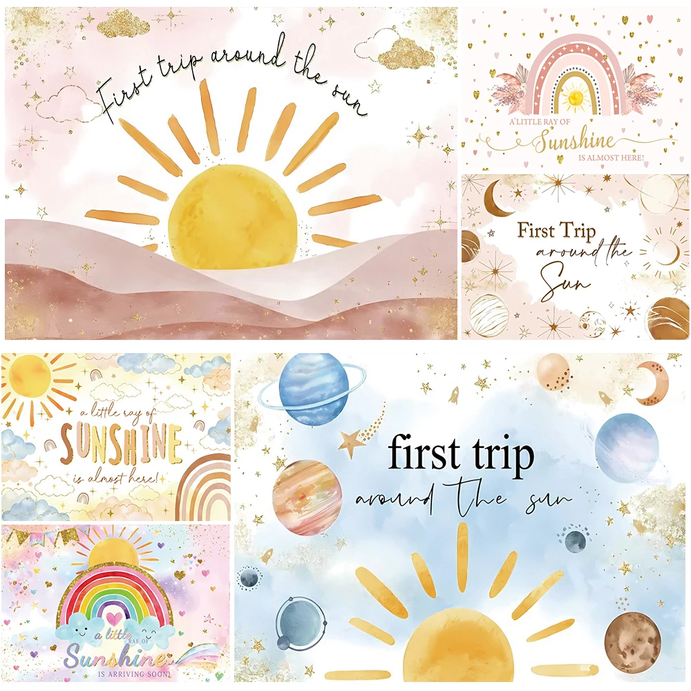 

Boho Sun Flower Theme Backgrounds For Photographs Newborn Baby Shower Boys Girls Birthday Party Decor Backdrop Photo Studio Prop