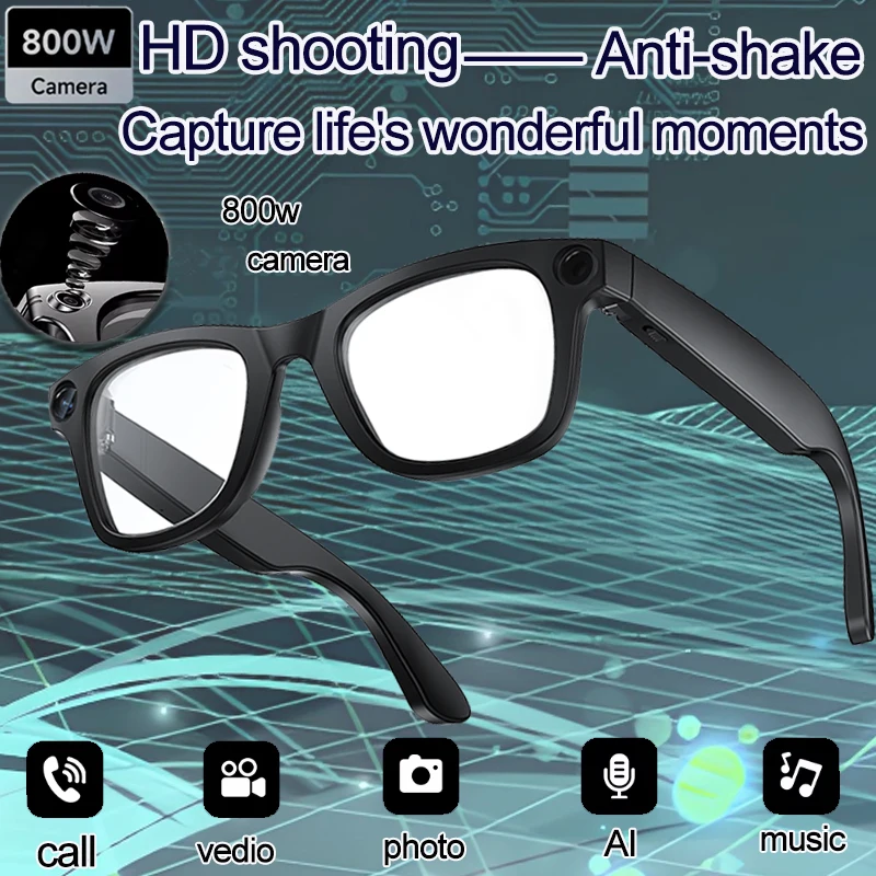 

AI Smart Camera Glasses Bluetooth Call Video Recorder Wi-Fi transmission Translation Music Outdoor Anti Blue Light Smart Glasses
