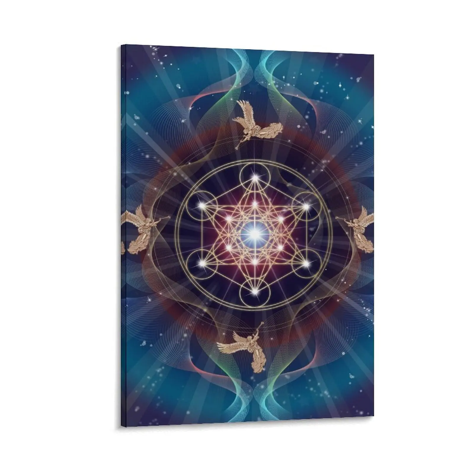 

Metatron's Cube - Merkabah - Peace and Balance Canvas Painting anime room decor room decoration Decoration for home