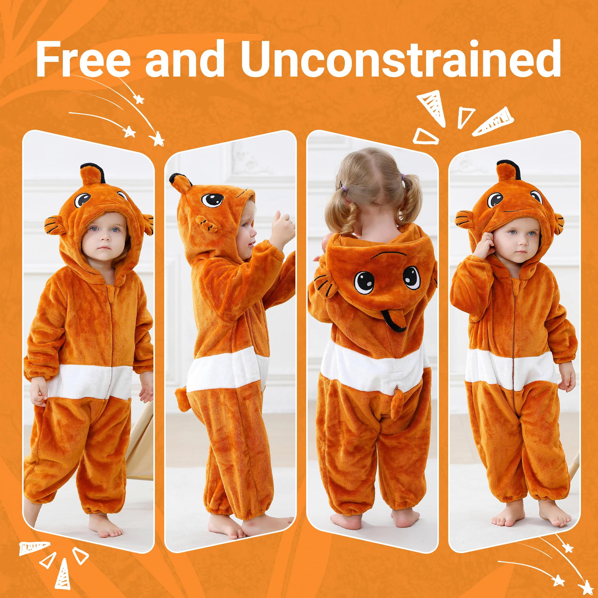 MICHLEY Halloween Cosplay Neugeborenes Baby Mädchen Kleidung Strampler Cartoon Giraffen Kostüm Jumpsuit Winter Warmer Einteiler Outfit für Jungen – Detail 3