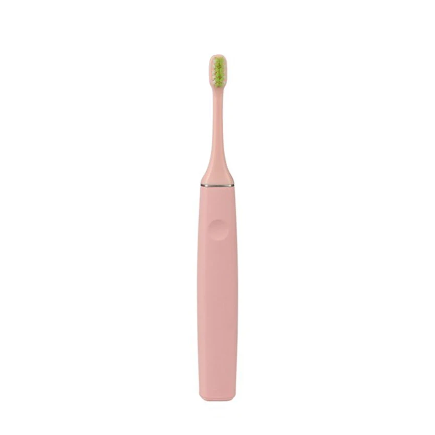 

Portable Silicone Electric Toothbrush Rounded Rotation Gum Care Soft Bristle Heads Battery