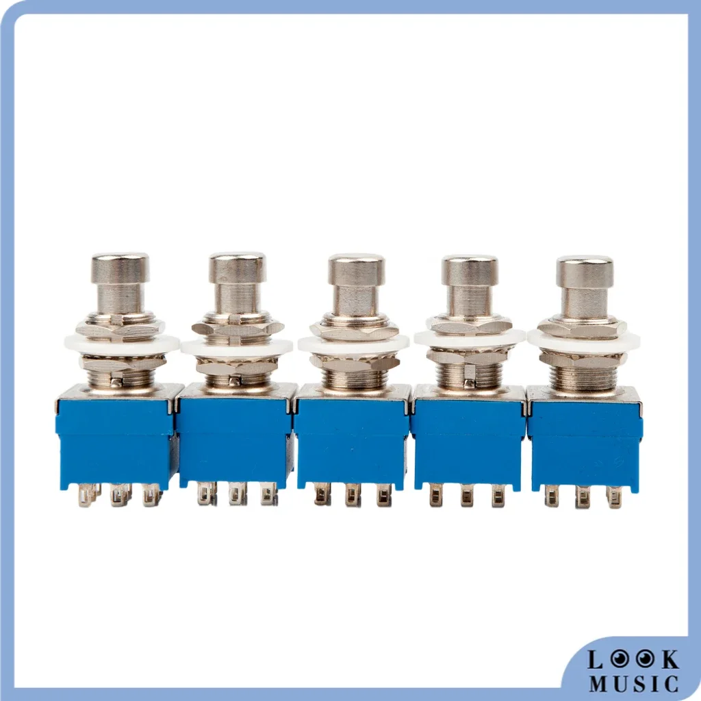 5PCS 9 Pin 3PDT Foot Metal Switches  For Guitar Effects Pedal Box Stomp Foot Metal Switch True Bypass