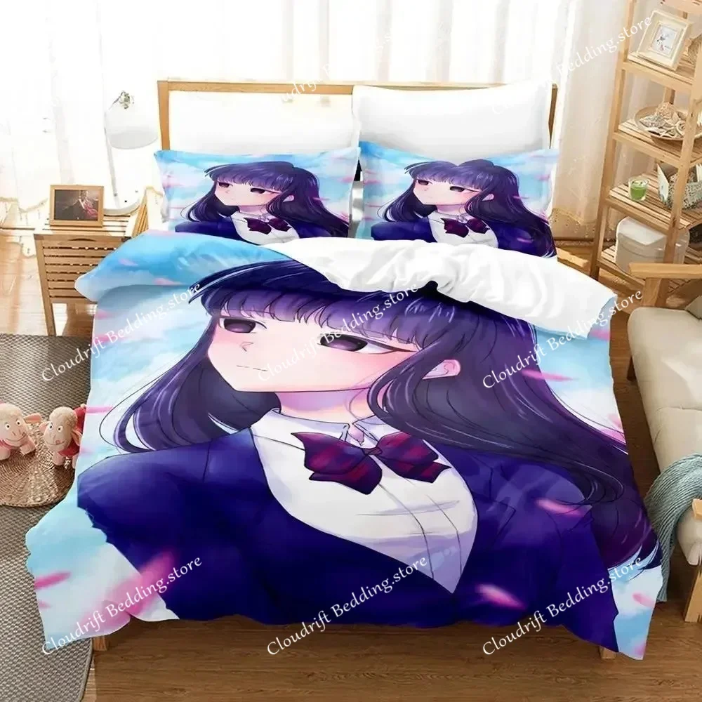 New Komi Cant Communicate Bedding Set Single Twin Full Queen King Size Bed Set Aldult Kid Bedroom 3D Print Anime Bed Sheet Set