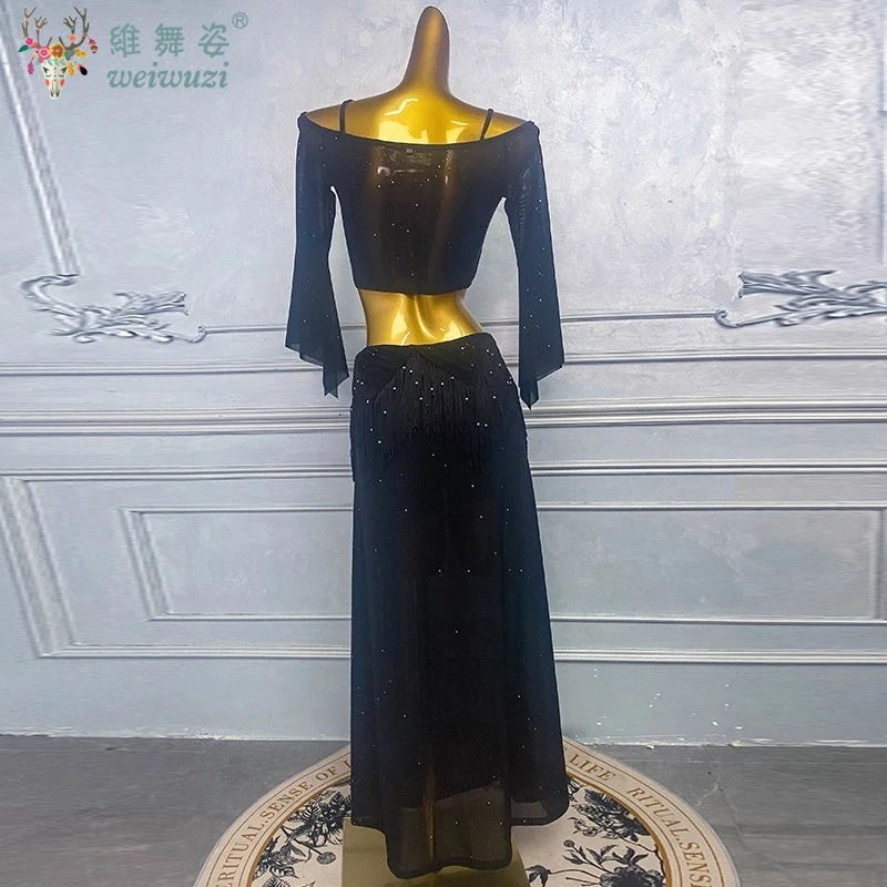 ชุดเต้นระบำหน้าท้องสำหรับผู้หญิง ชุดฝึกซ้อมเต้นแบบหรูหราและสง่างามสำหรับผู้ใหญ่และเด็ก ชุดฝึกซ้อมเต้นรำแบบตะวันออก