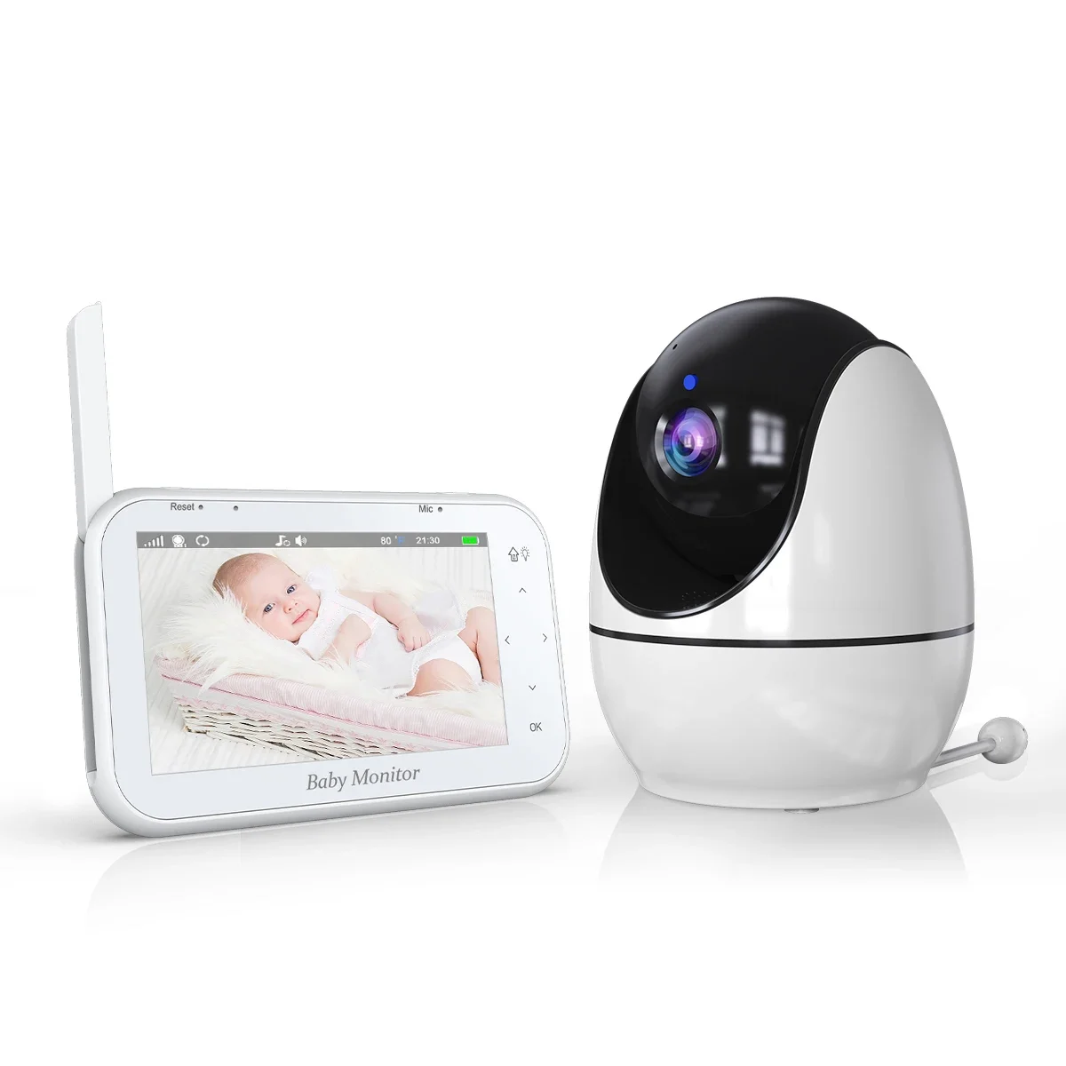 

Wireless 720P night vision smart babyfoon baby care camera with sd card audio record 720P PTZ 4.3inch video baby monitors