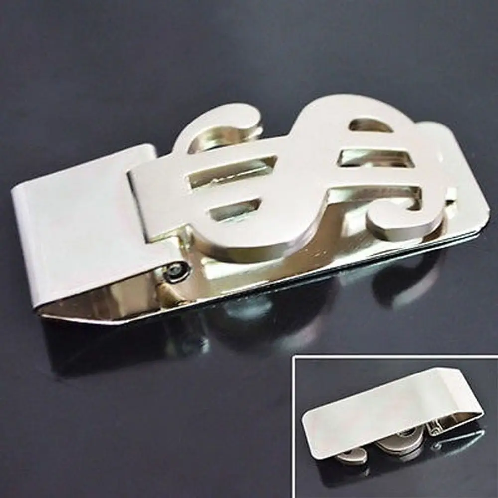 Unisex Men Dollar Design Slim Pocket Money Clip Cash Bills Credit ID Card Holder Wallet