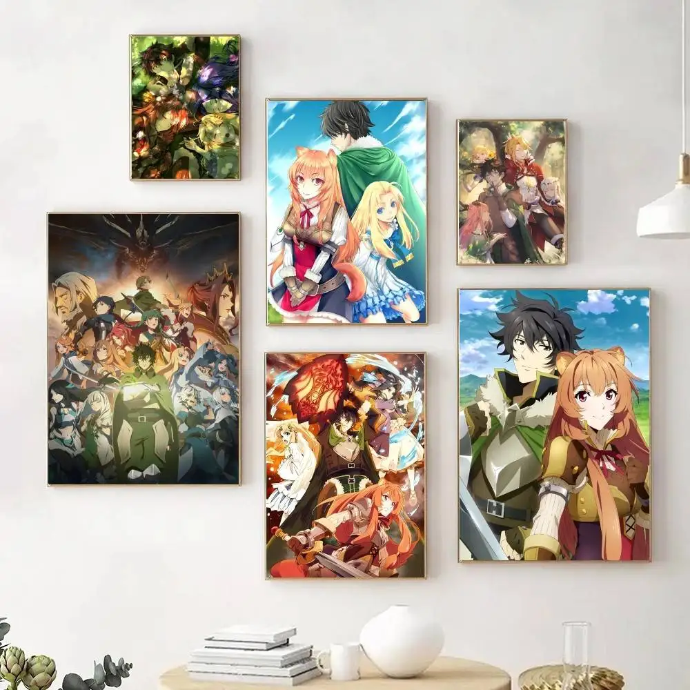 Classic Anime The R-Rising of the Shield Hero Poster Self-adhesive Art Waterproof Paper Sticker Coffee House Bar Room Wall Decor