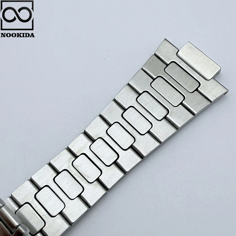 NOOKIDA New 41mm Diamonds PP Nautilus Watch Accessories Case with Black Case + Strap with NH35/NH36 Movement for 30.5mm Dial