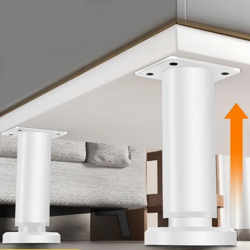 4 Stück weiße Teleskop-Möbelbeine, höhenverstellbare Tischbeine für Sofas, Bettgestelle, Tische und Möbelstützbeine,