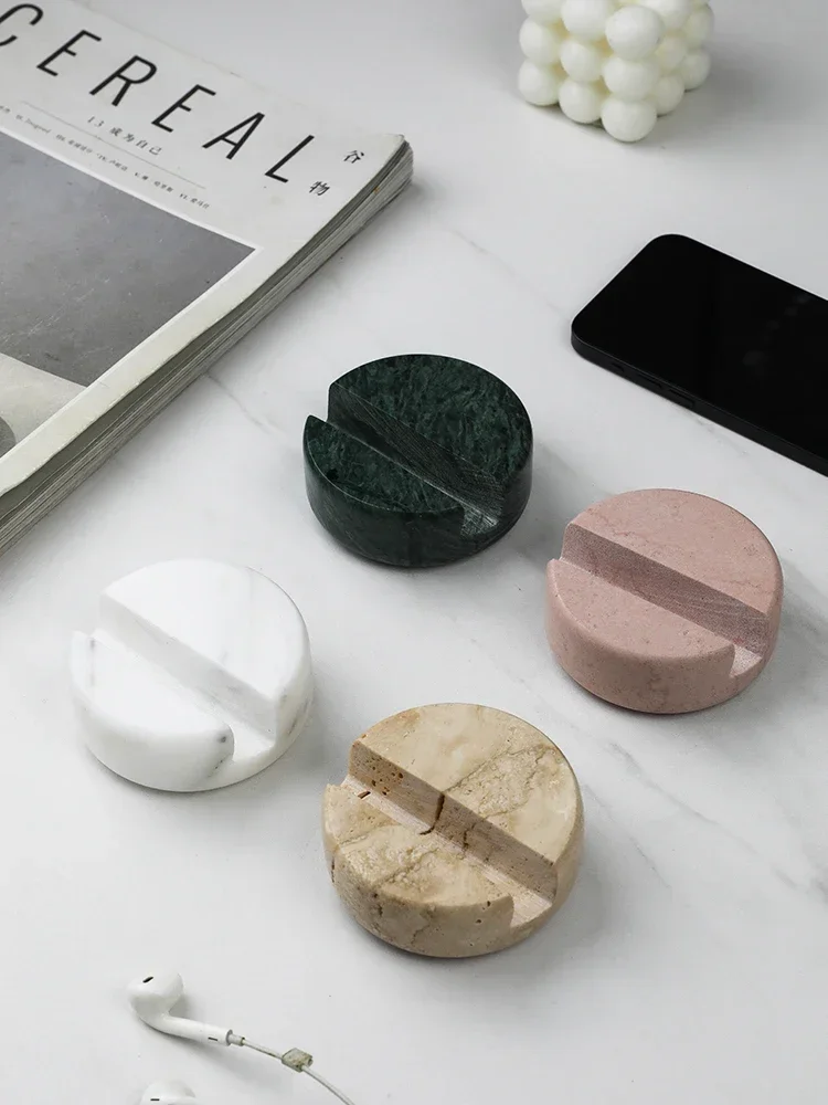 Wabi Sabi Style Marble Phone Stand, Nordic Minimalist Desk Holder for Phone & Tablet, Luxury Home Decor Gift Home Accessories