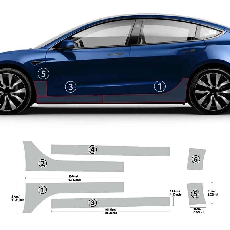 Paint Protection Car Door Triangle Protective Film for Tesla Model 3 Model Y PPF TPU Transparent Refit Sticker